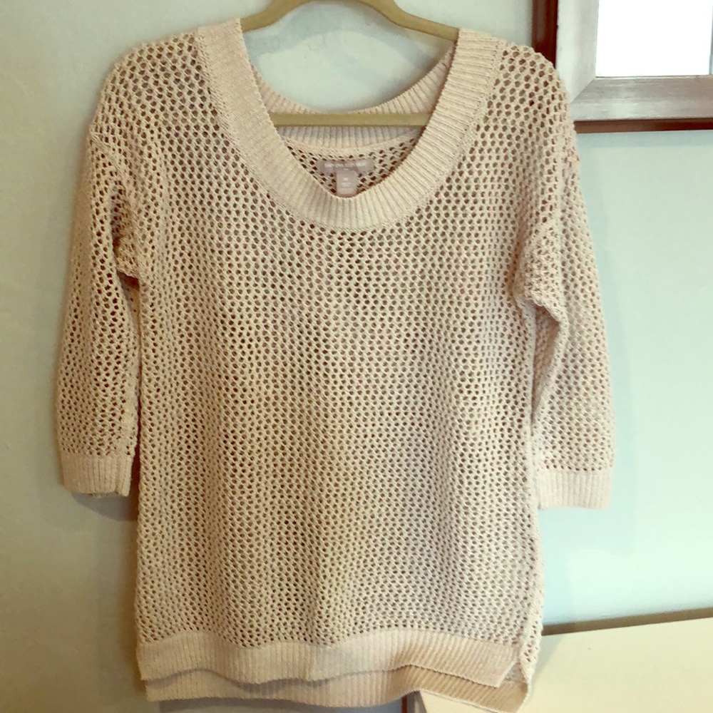 Banana Republic Beige Open Weave Tunic Sweater